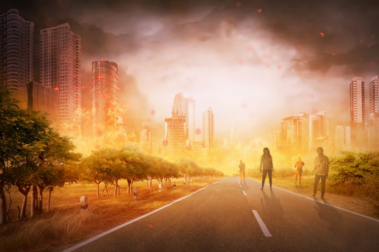 Several zombie hang around on the street Sucy Pretsch präsentiert Debütroman »Die letzte Show«