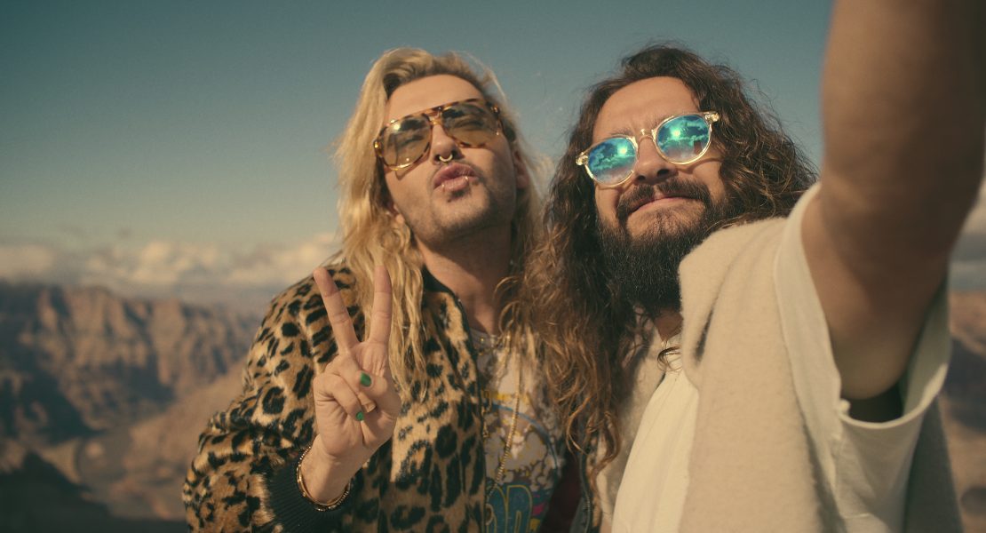 Tom and Bill Kaulitz on the set of Kaulitz & Kaulitz, Courtesy of Netflix 2024