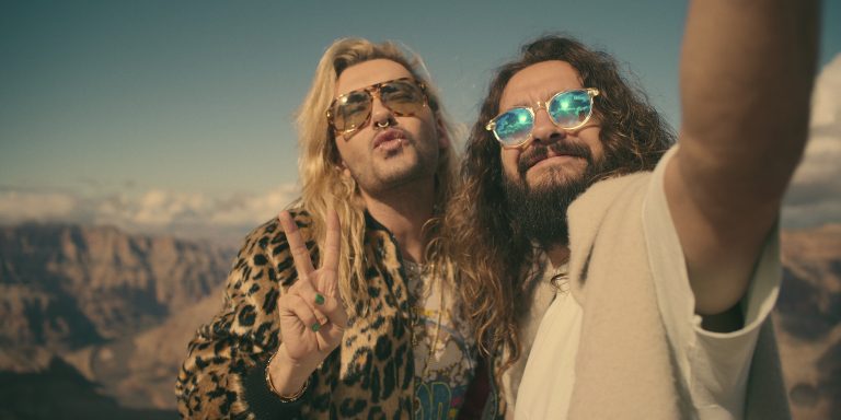 Tom and Bill Kaulitz on the set of Kaulitz & Kaulitz, Courtesy of Netflix 2024