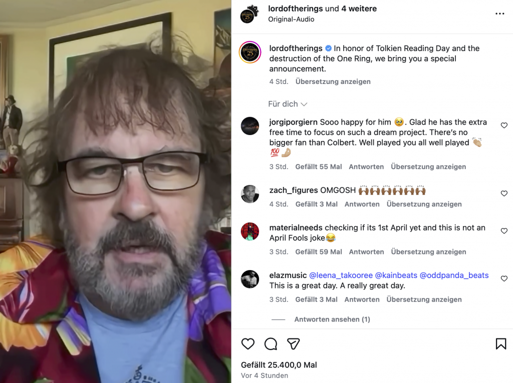 Stephen Colbert verlässt den Schreibtisch und plant jetzt eigenen »Herr der Ringe«-Blockbuster