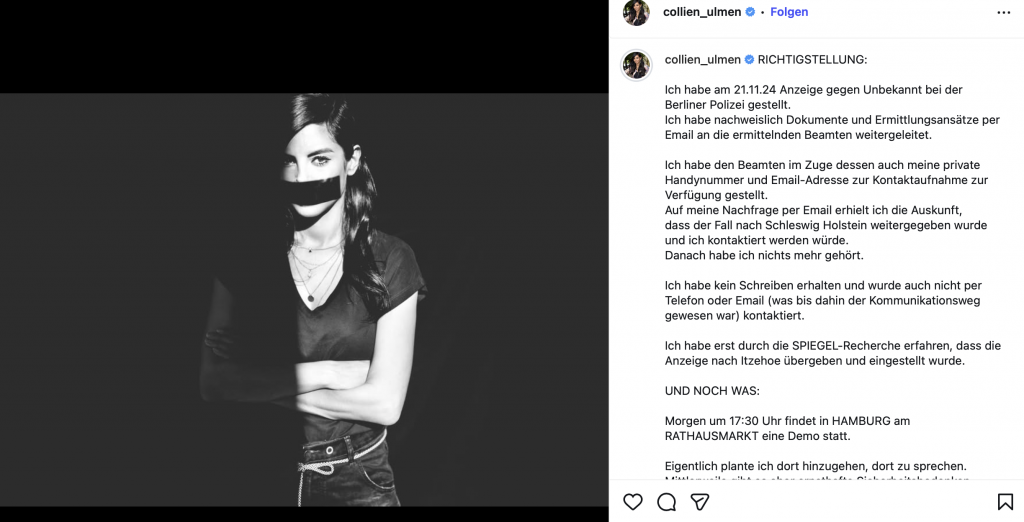 Collien Fernandes bei »Caren Miosga« – »Täterparadies Deutschland?«