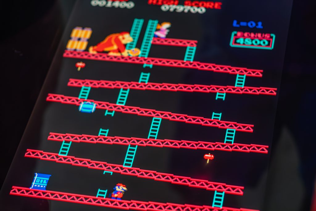 Seinen ersten Auftritt hatte Mario 1981 im Arcade-Spiel „Donkey Kong“ – damals noch unter dem Namen Jumpman.