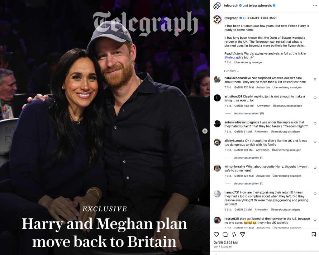 Prinz Harry und Meghan ziehen offenbar zurück nach England: Was über die Sussex-Rückkehr bekannt ist